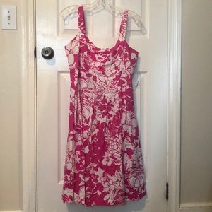 Pink and white floral dress